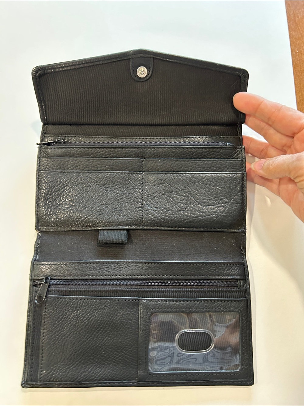 Fossil Black Leather Zip & Flap Wallet - Picture 3 of 9